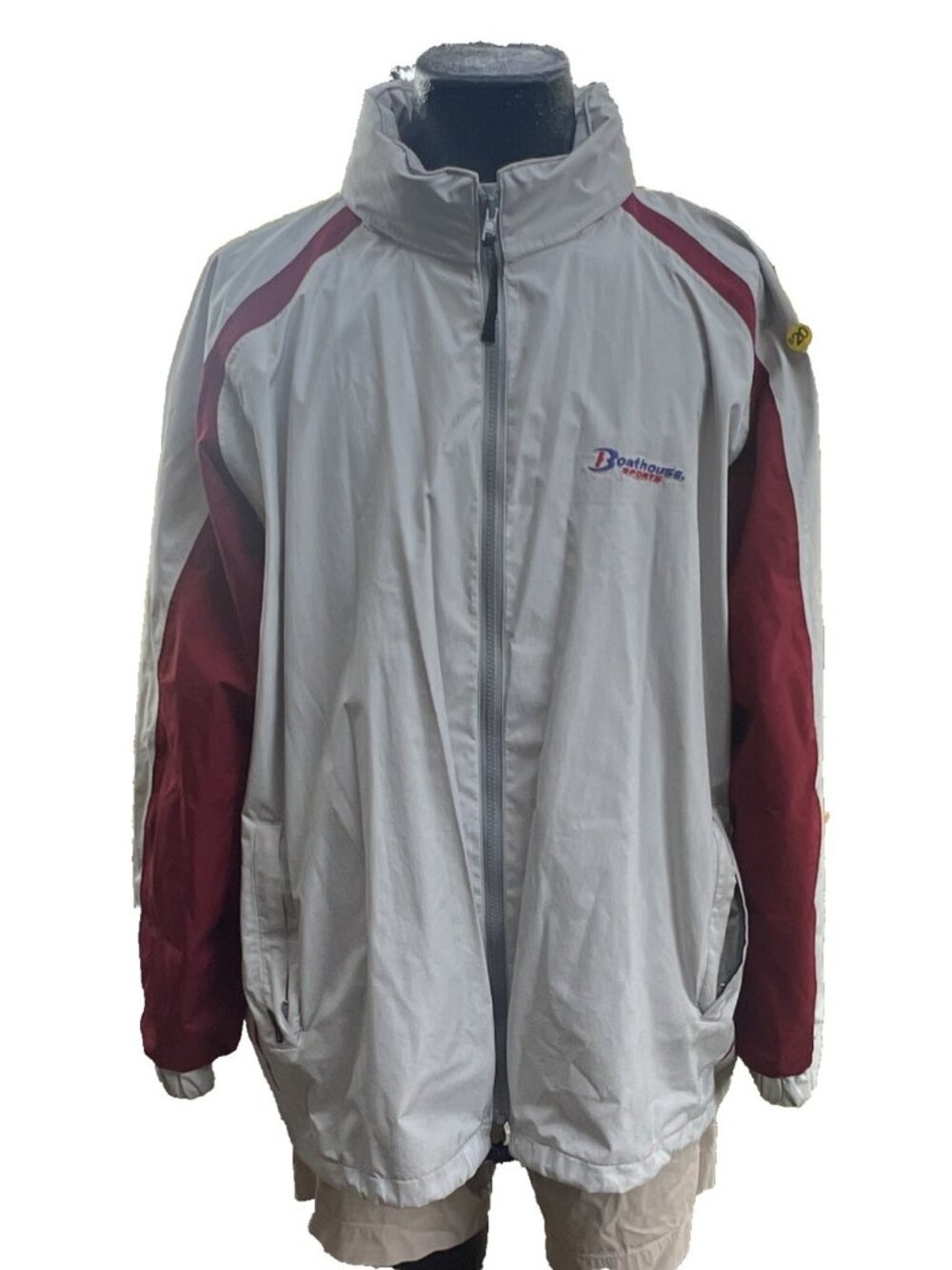 Boathouse Sports Mens XL Gray Maroon Gore-Tex Full Zip Jacket Made in USA